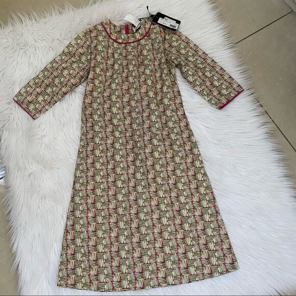 NEW Roberta Di Roma Pink Beige Printed Cotton Maxi Dress 8